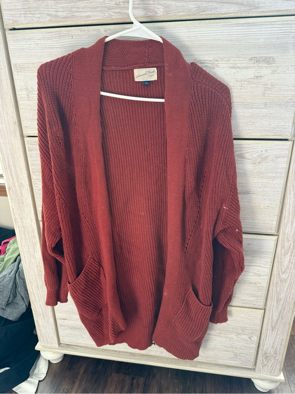 Universal Thread Brick Red Open-Front Chunky Cardigan